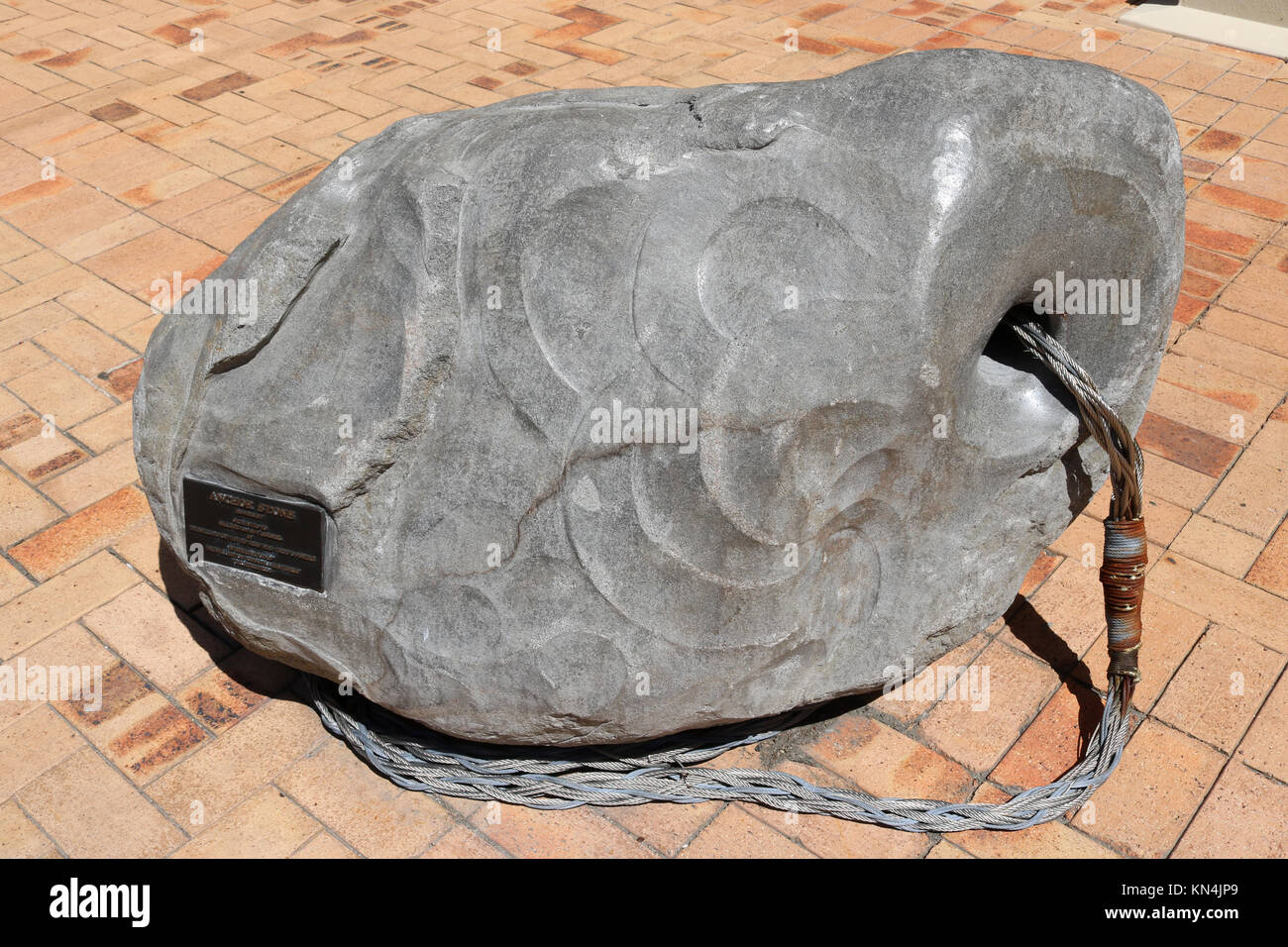 The Anchor Stone carved from Taranaki andesite is a sculpture by 