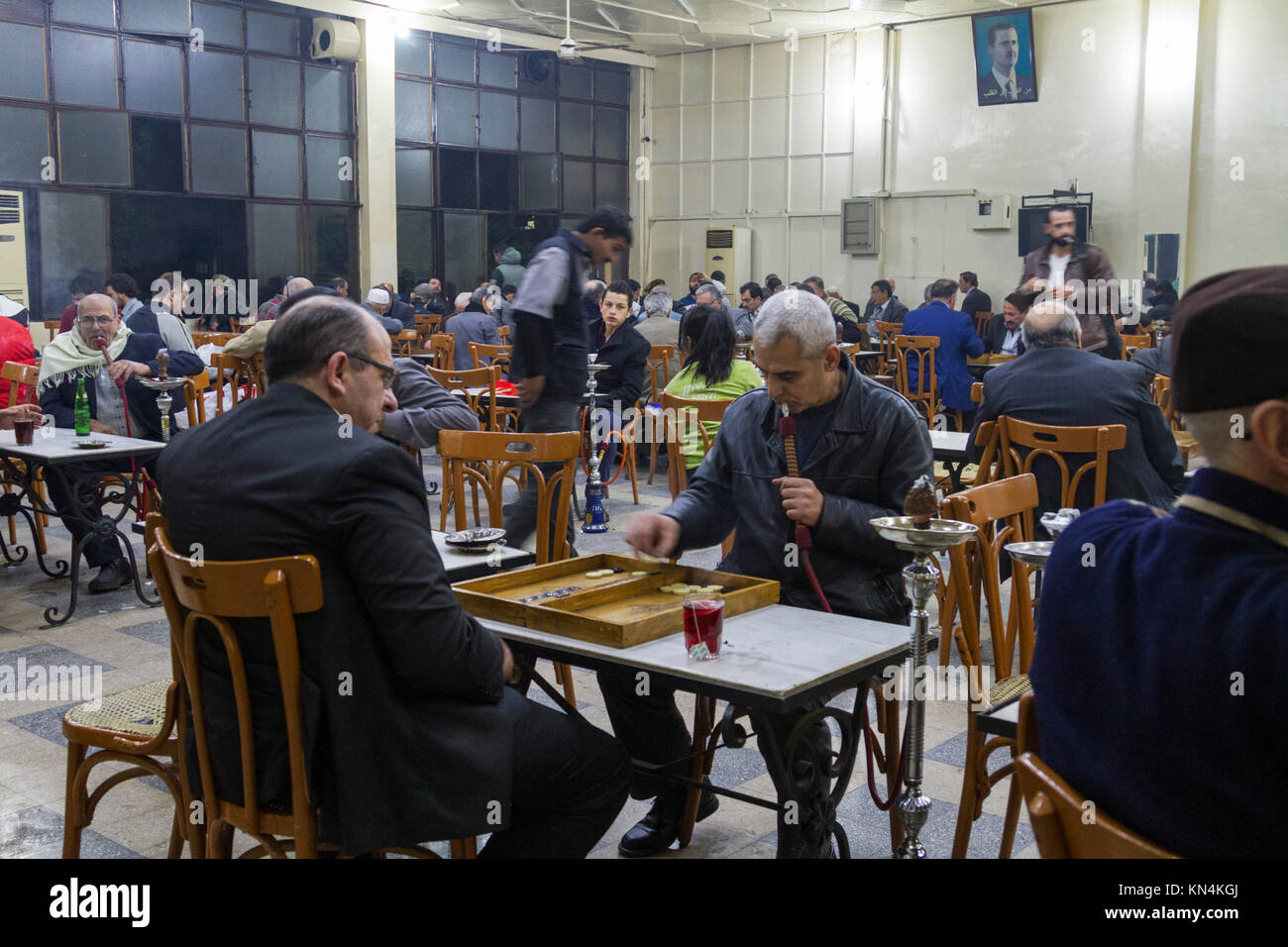 People in a coffee shop in Damascus, Syria Stock Photo Alamy