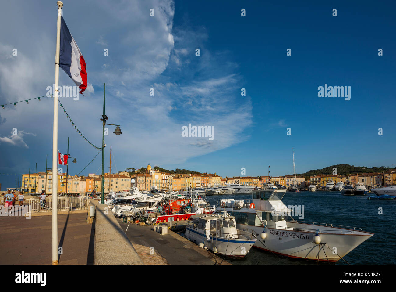 Marina of St. Tropez, Var, Cote d' Azur, South of France, France Stock Photo