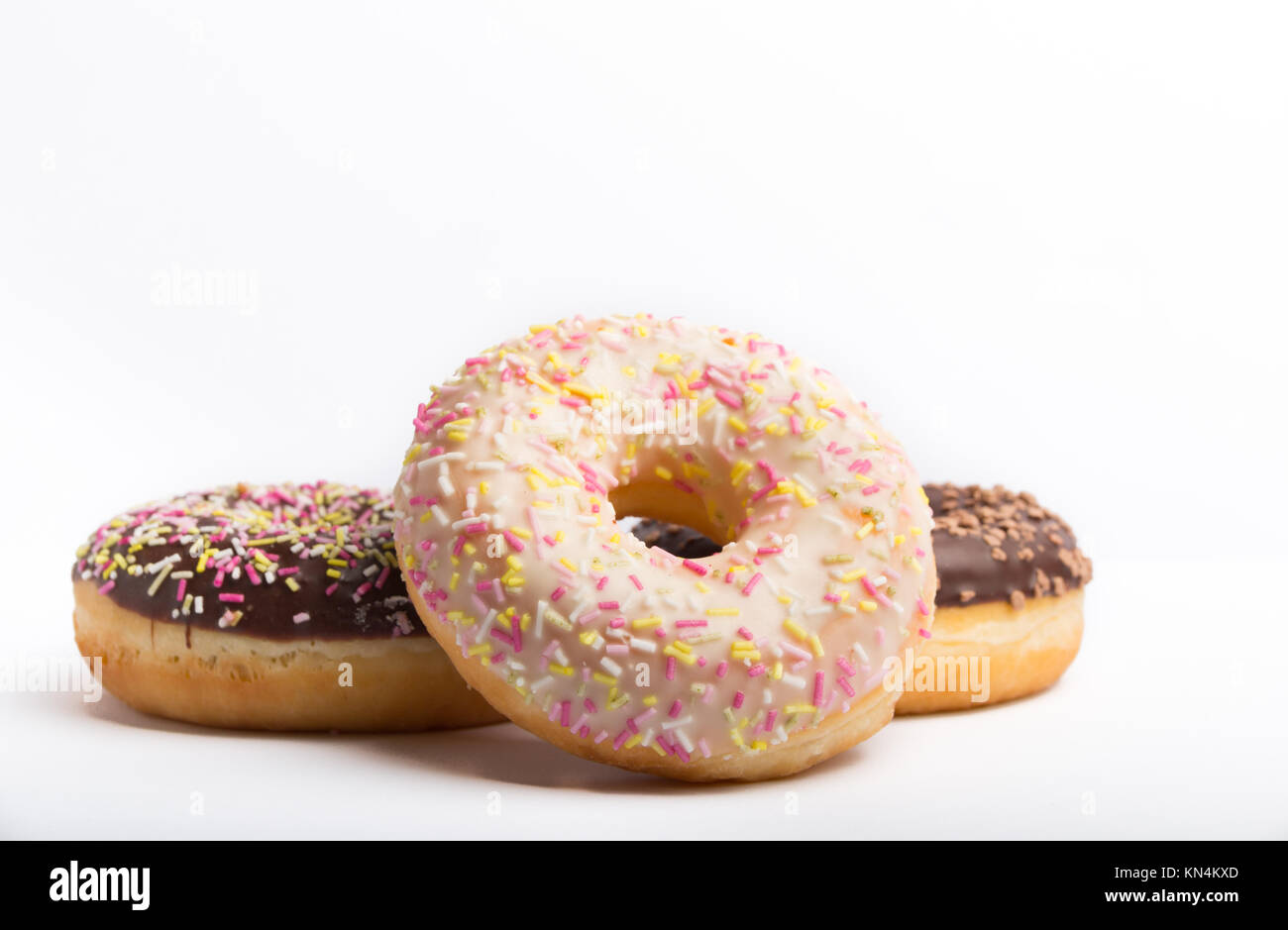 donuts on a white background Stock Photo - Alamy
