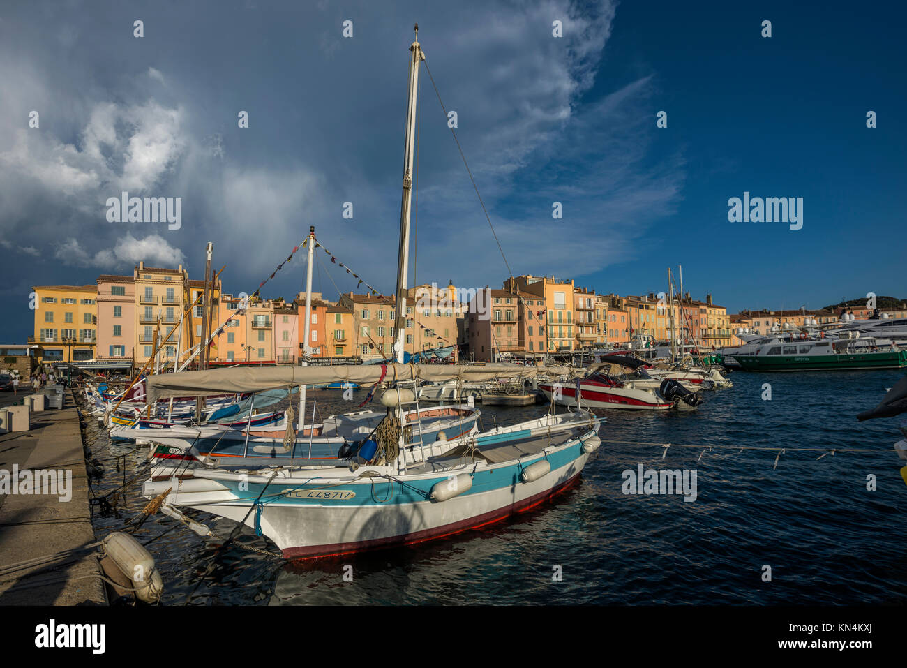 Port of St. Tropez, Var, Cote d' Azur, South of France, France Stock Photo