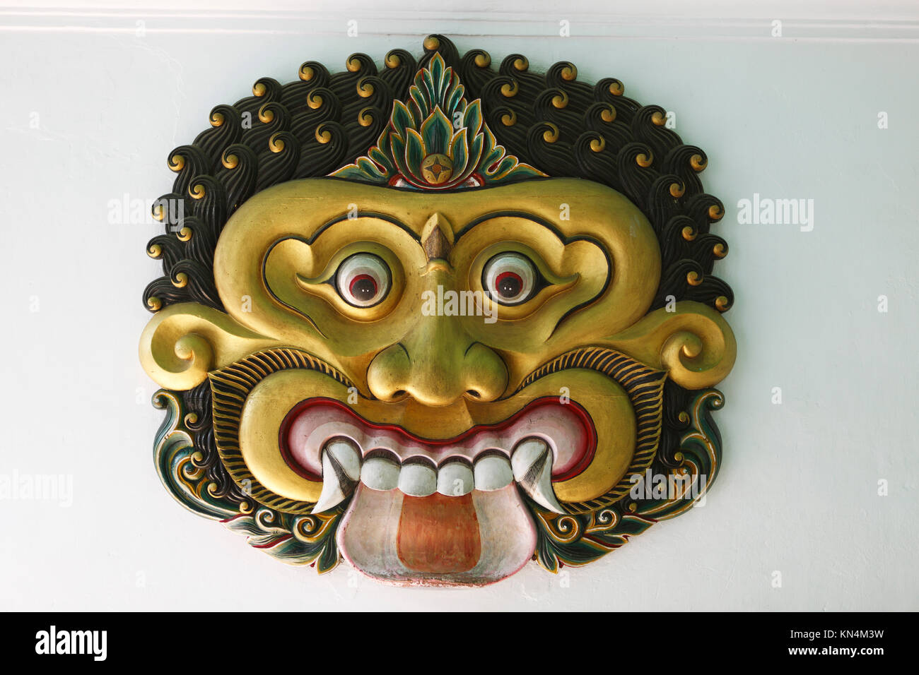 Mask Kala, Hindu-Buddhist Javanese-balinese deity, Sultan's palace Kraton, Yogyakarta, Java, Indonesia Stock Photo