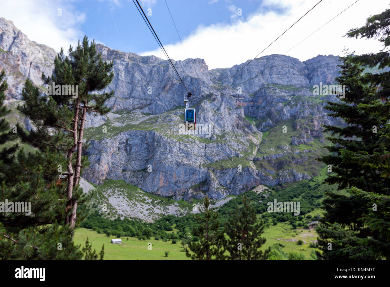 Cable car to Picos de Europe,  Camaleño, autonomous community of Cantabria, Spain Stock Photo