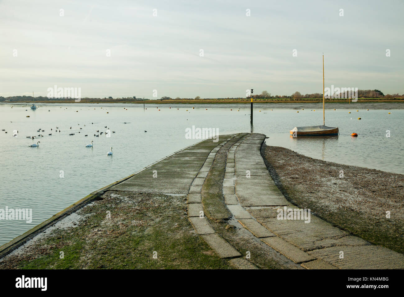 Winter day at Bosham Harbour, part of Chichester Harbour, West Sussex, England. Stock Photo