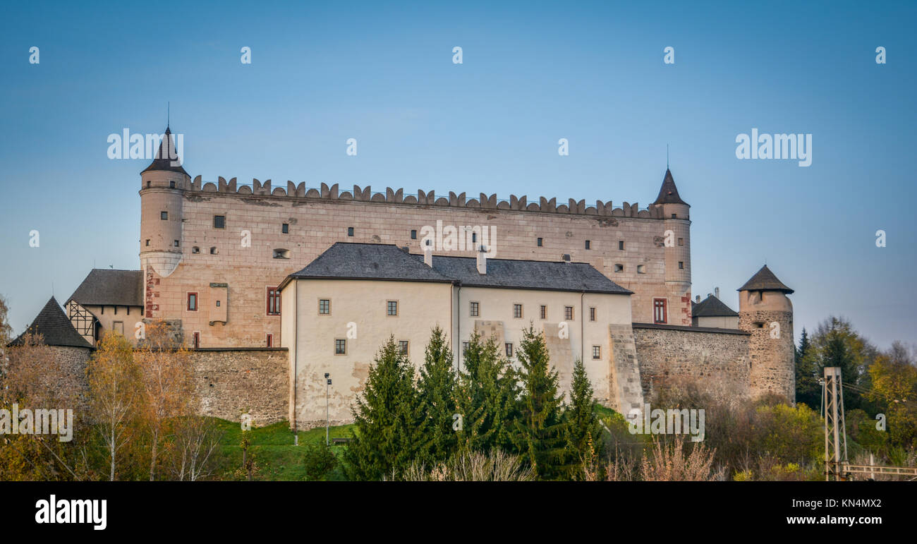 Castle  on a hill near the center of slovakian city Zvolen Stock Photo