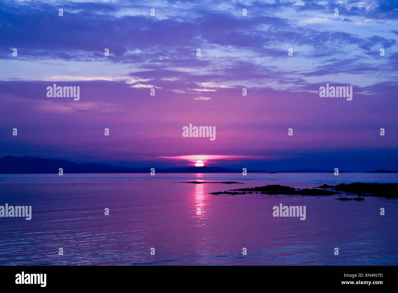 Beautiful sunset above the sea in thailand Stock Photo - Alamy
