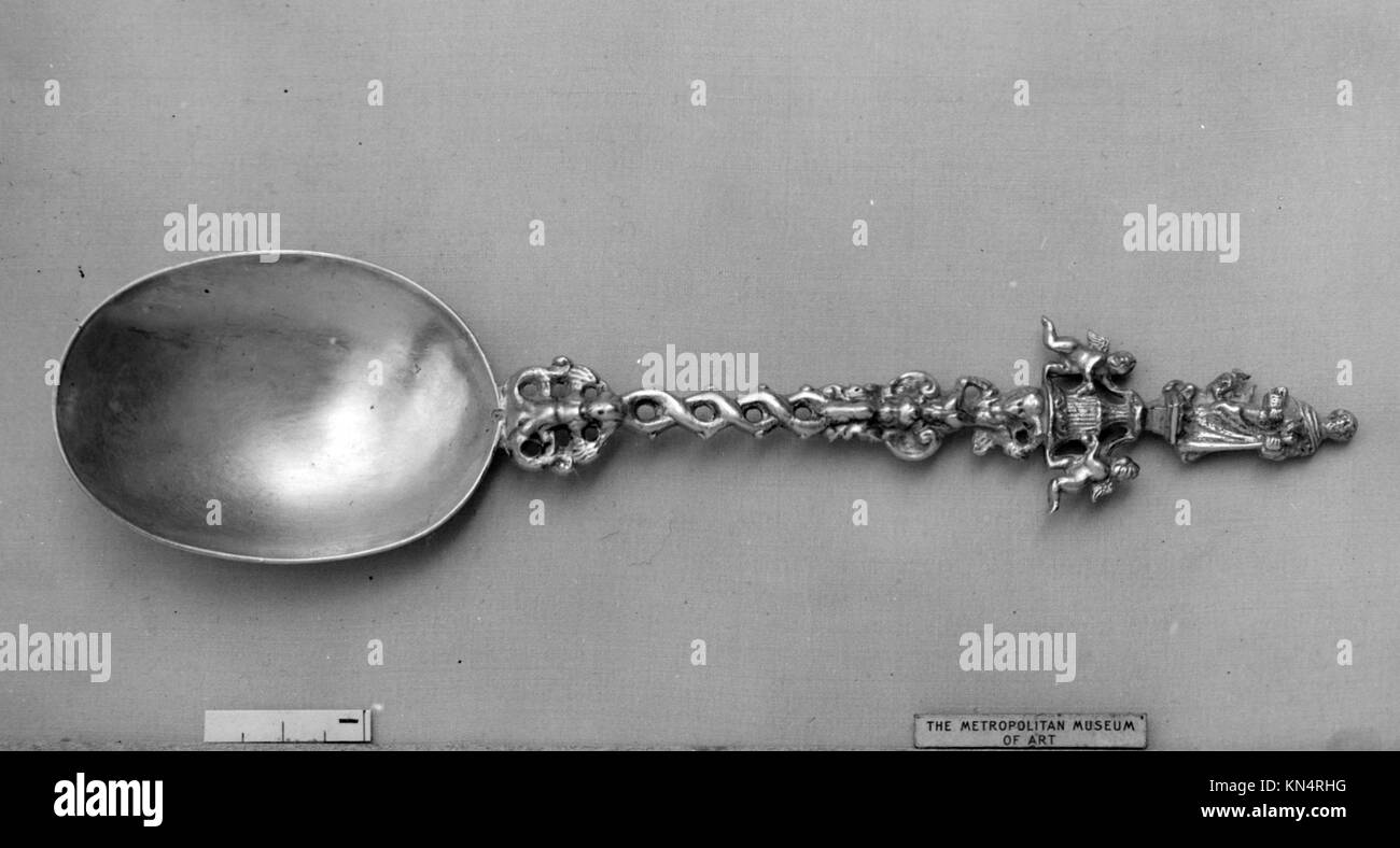 Apostle spoon MET 17665 188133 Dutch, Apostle spoon, probably second half 18th century, Silver, 8 x 1 15/16 in.  (20.3 x 4.9 cm). The Metropolitan Museum of Art, New York. Gift of Mrs. Samuel P. Avery, 1897 (97.2.98) Stock Photo
