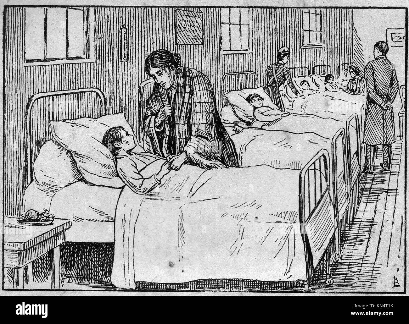 A ward in the (now demolished)  East London Hospital for children, Glamis Road, Shadwell, London, England in the late 1800's Stock Photo