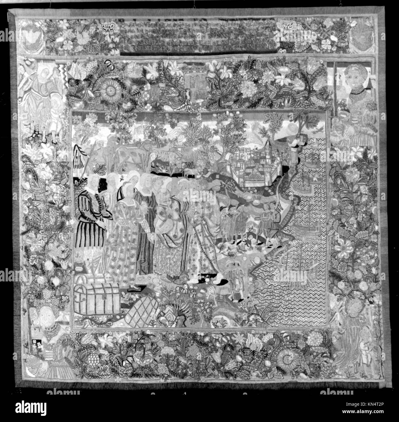 A historical scene showing Galceran de Pin's efforts to prevent the ...