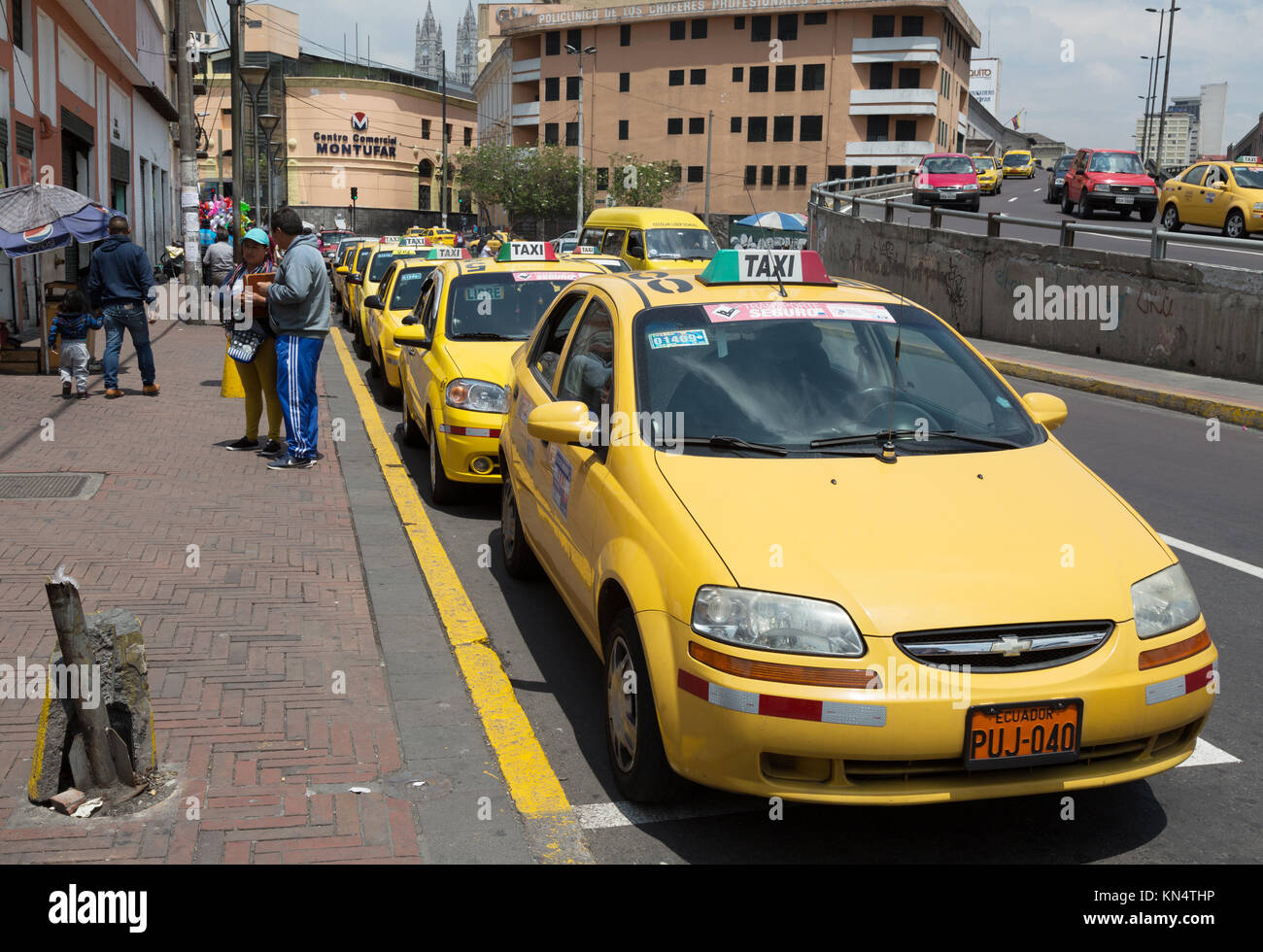 Taxi rank, Quito, Ecuador South America Stock Photo