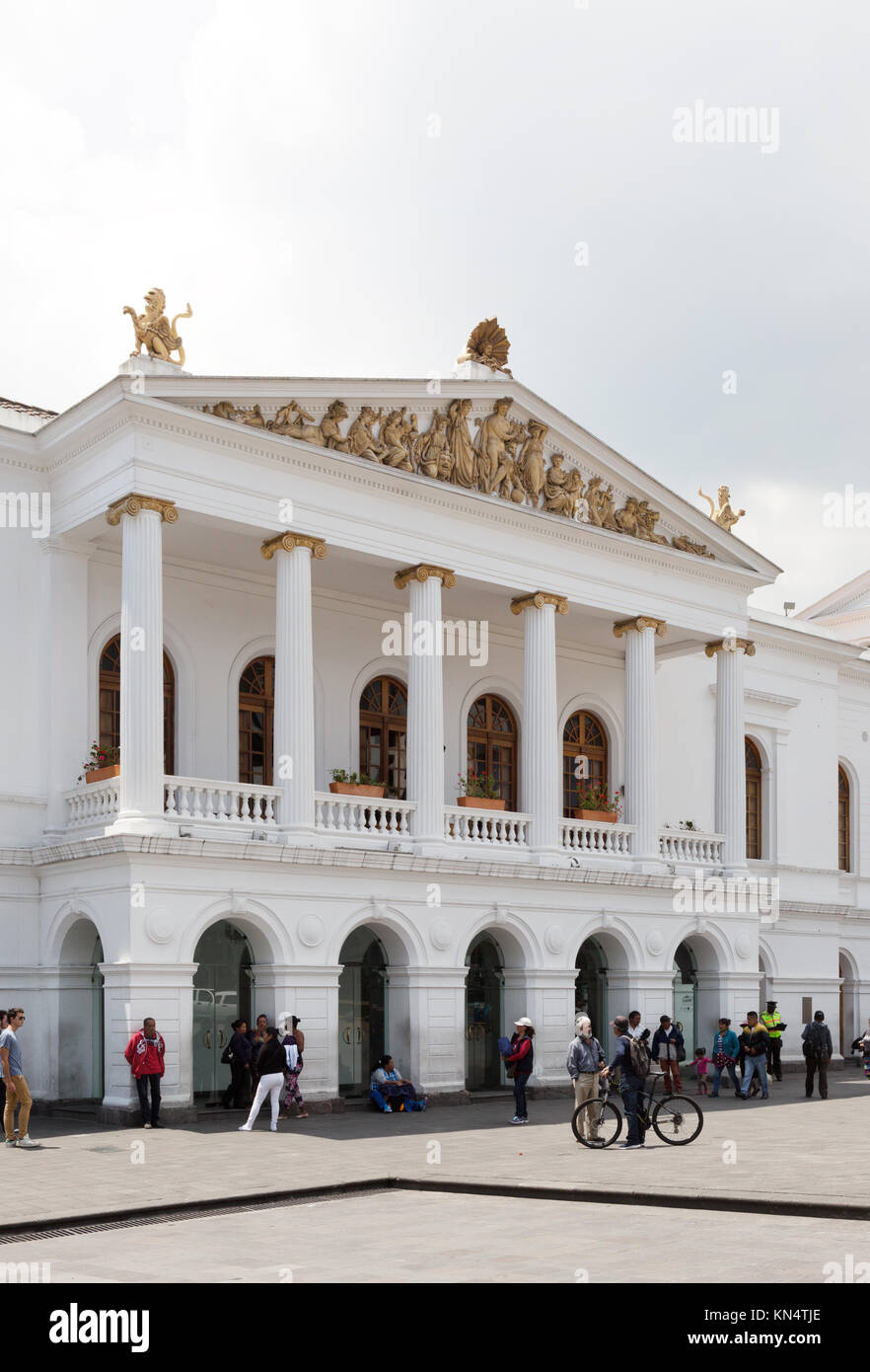 Quito Ecuador National Theatre, or Teatro Nacional Sucre, in Plaza del Teatro, Quito, Ecuador, South America Stock Photo