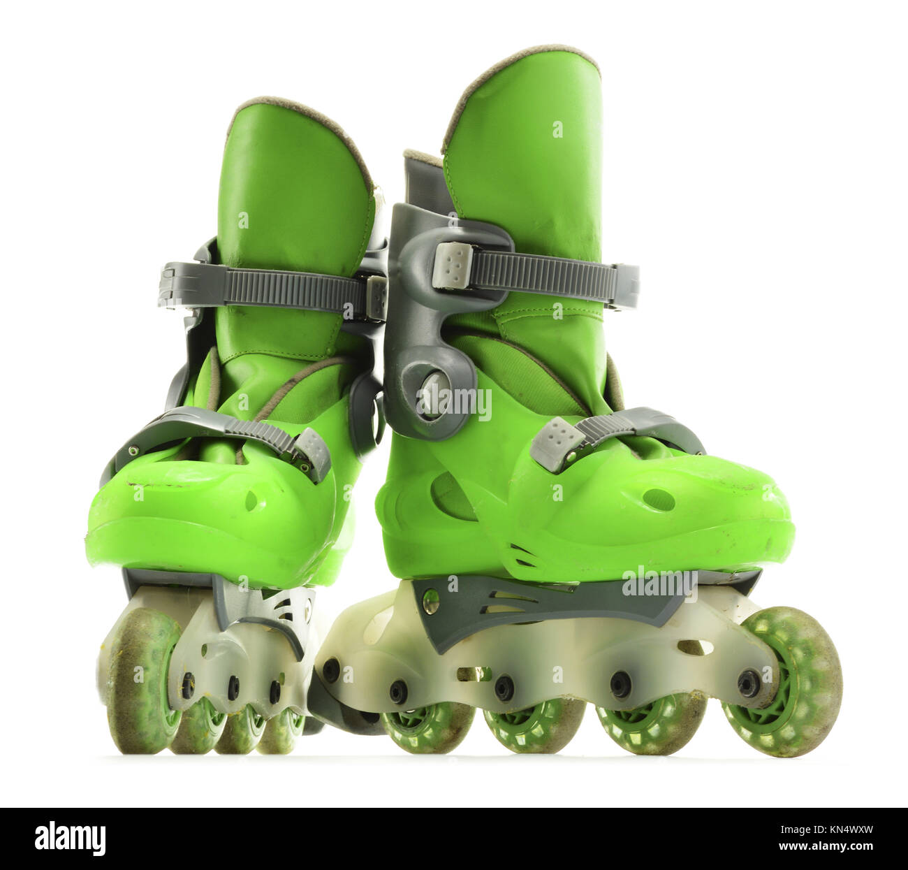 A pair of inline skates isolated on white background Stock Photo Alamy