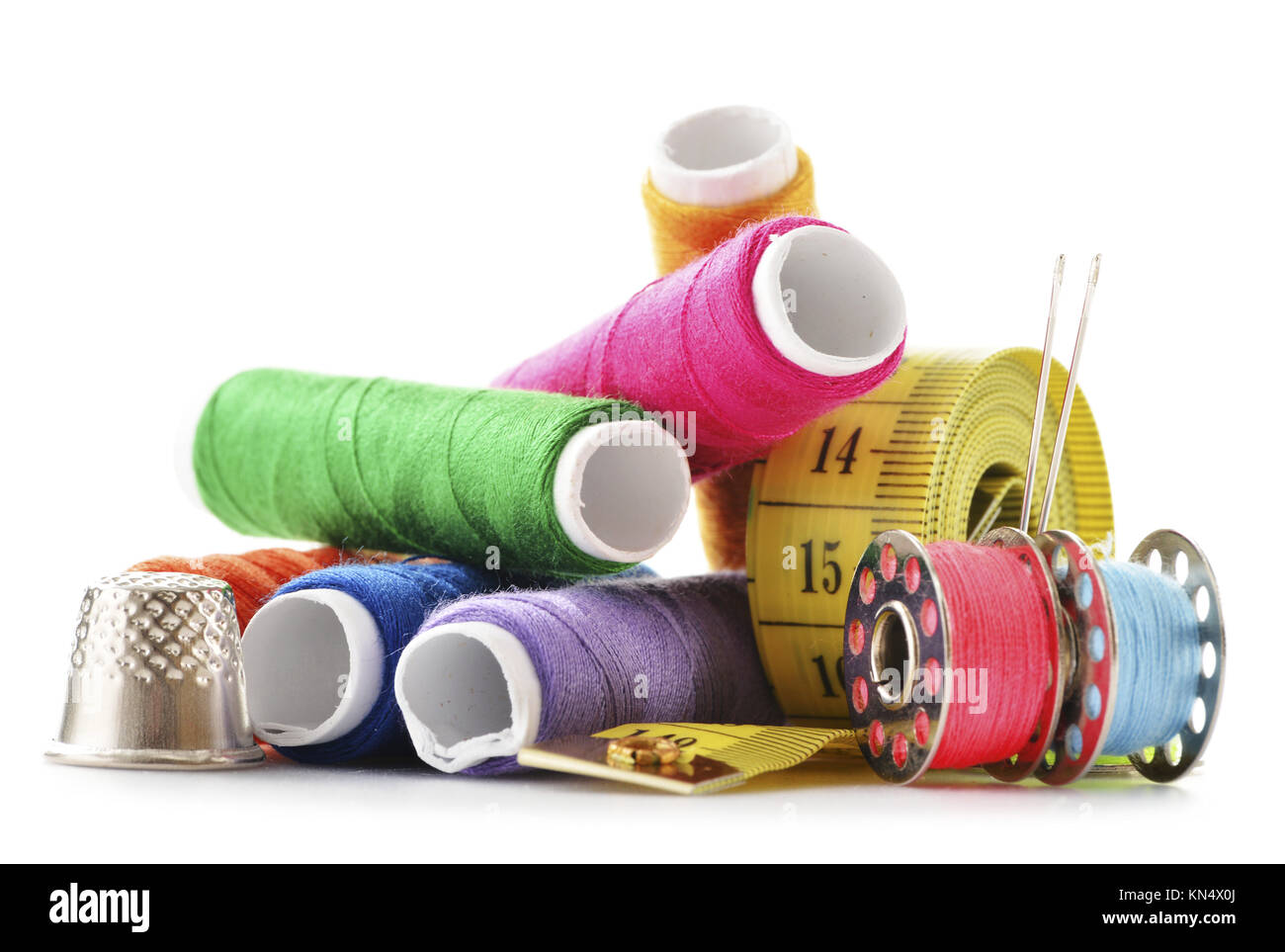Sewing thread on white background hi-res stock photography and images -  Alamy
