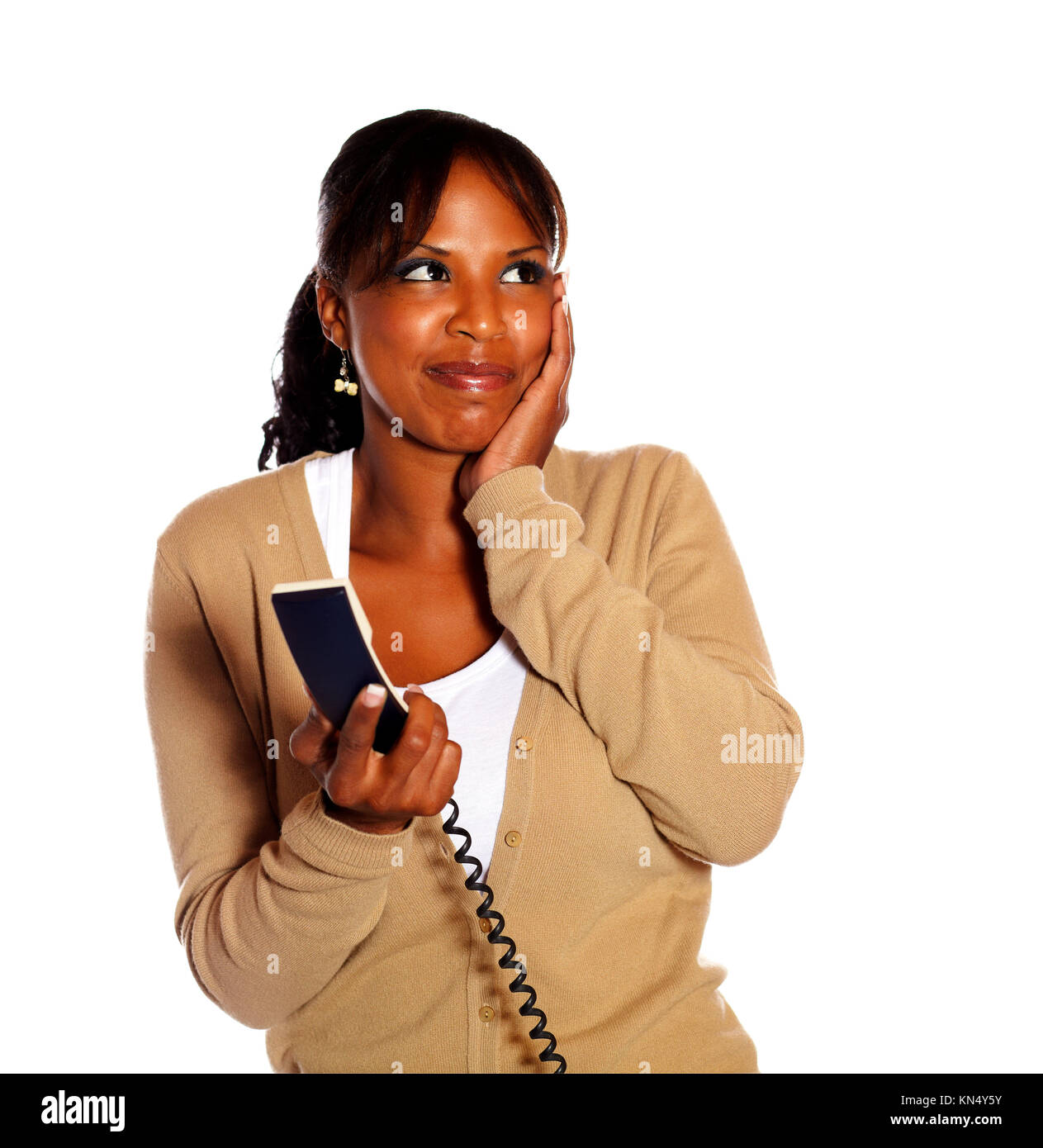 White telephone handset hi-res stock photography and images - Alamy