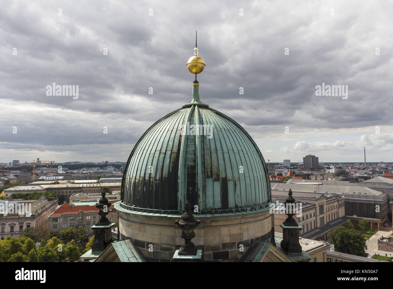 View of one of the copper domes of the Berliner Dom (cathedral) in Berlin, Germany Stock Photo