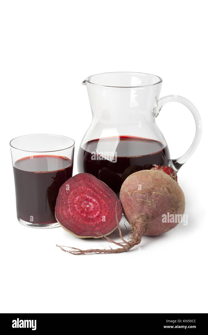 Fresh juice of red beets on white background Stock Photo Alamy