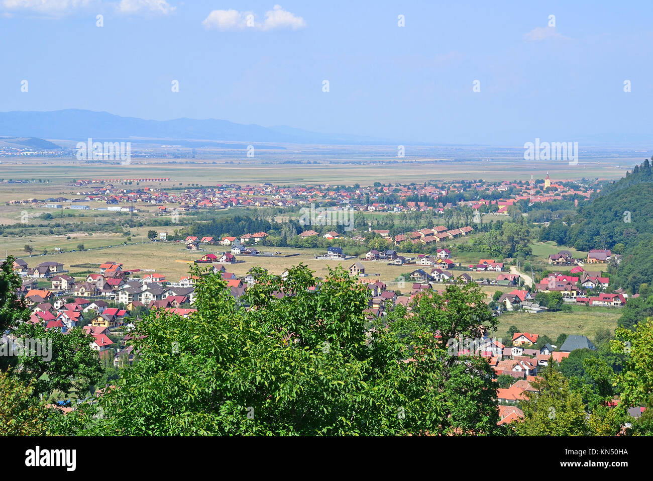 View of Rasnov city, Romania Stock Photo