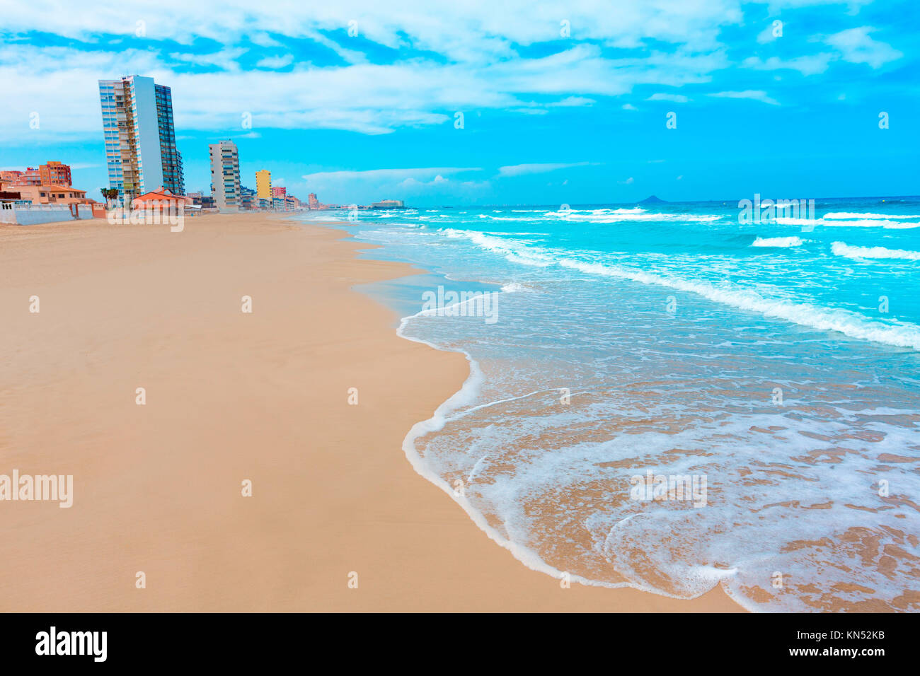 La Manga del Mar Menor beach in Murcia Spain Playa Barco Perdido at