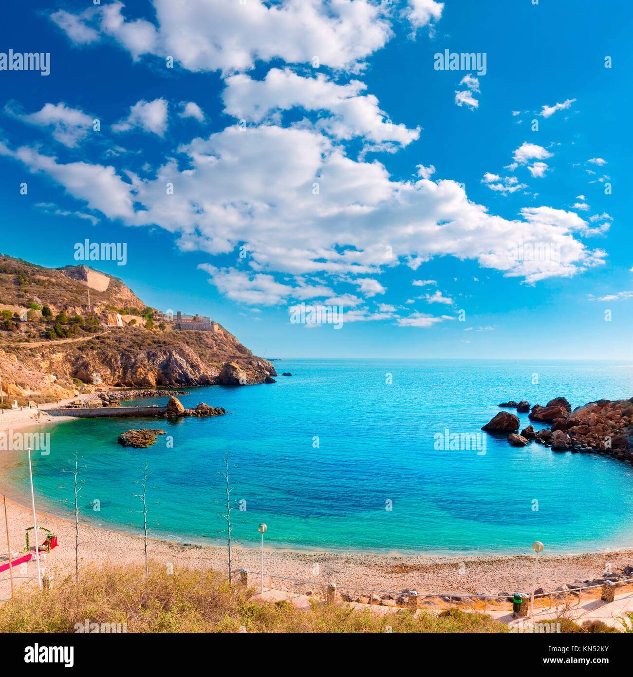 Cartagena Cala Cortina beach in Mediterranean Murcia at Spain Stock Photo -  Alamy