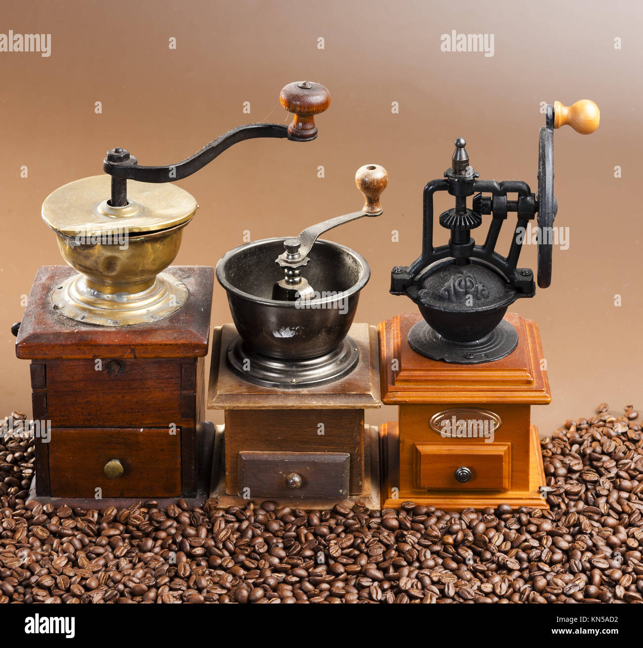 coffee mills with coffee beans Stock Photo Alamy