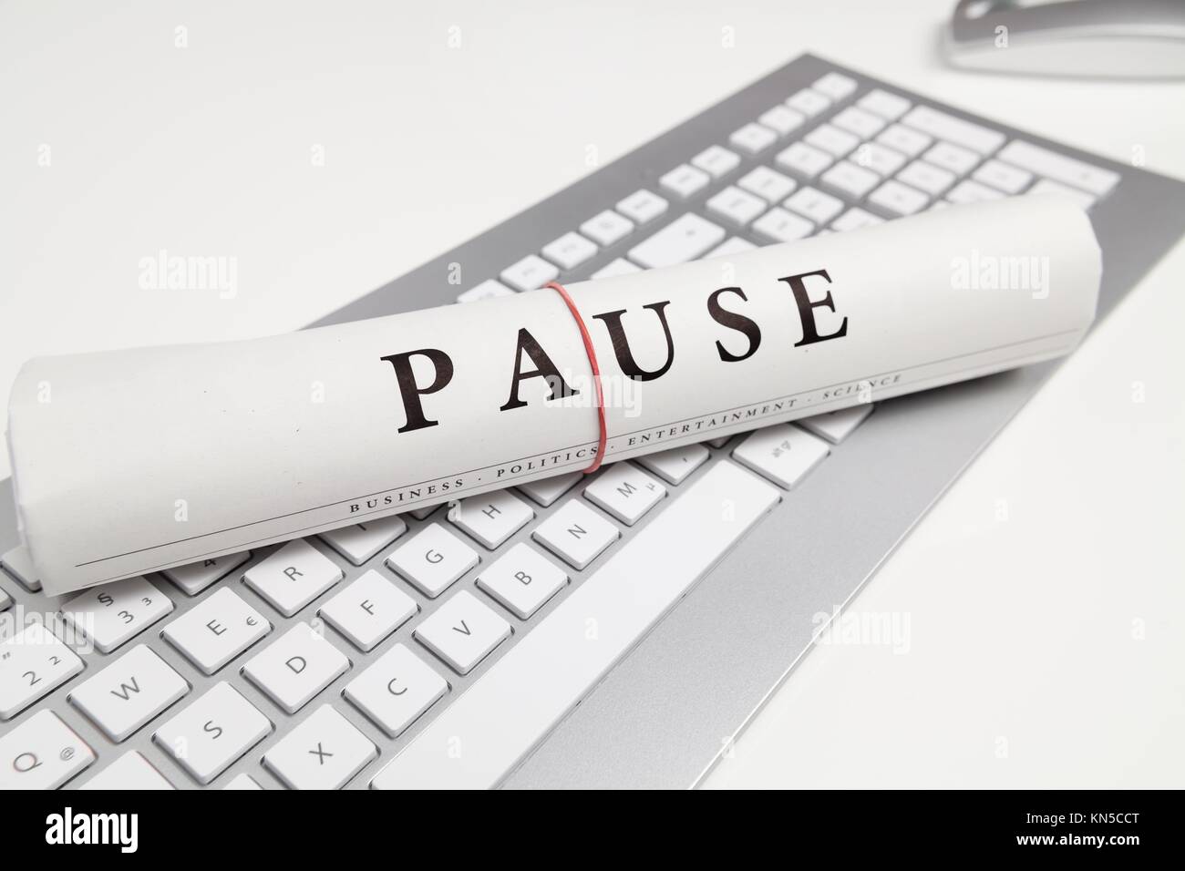 break in german on desk Stock Photo Alamy