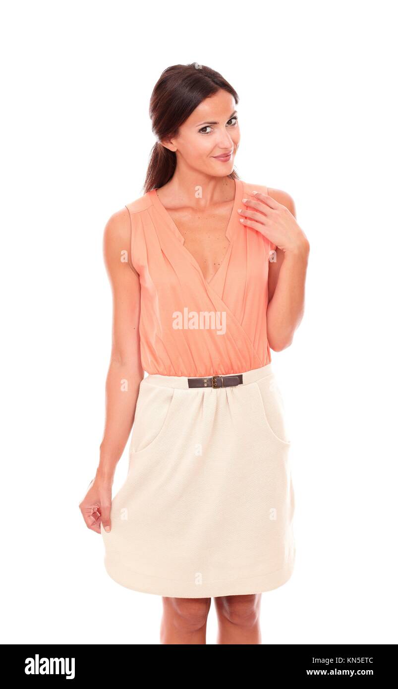 Pretty hispanic woman wearing skirt hi-res stock photography and images ...
