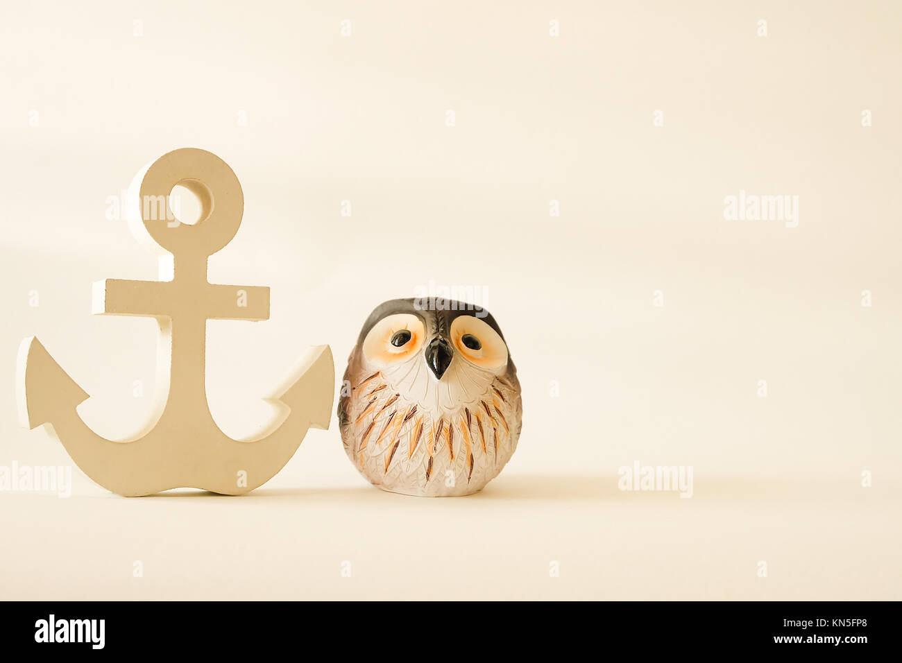 wooden anchor in vintage with owl decorative background Stock Photo Alamy