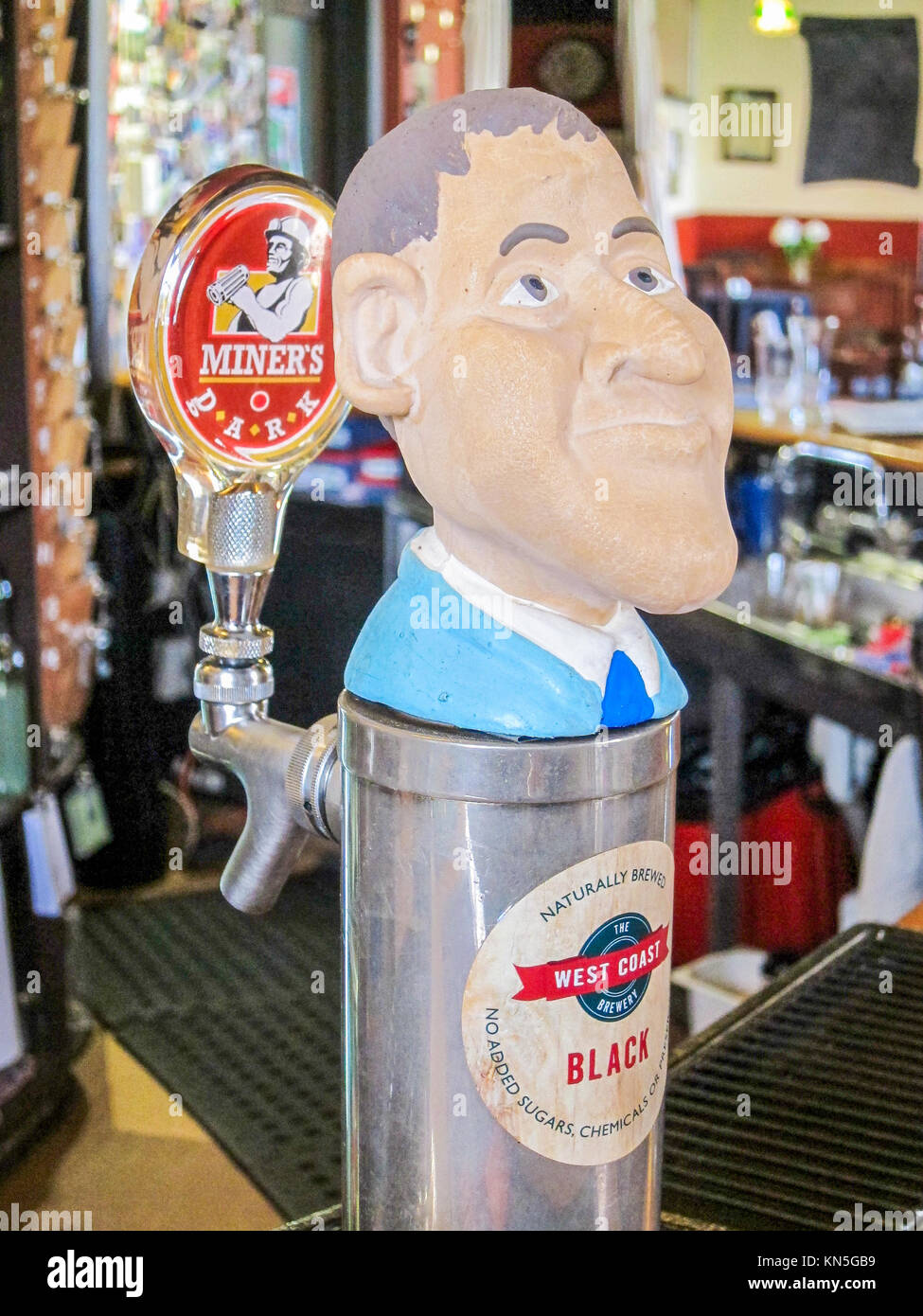 Ornamental beer tap, New Zealand Stock Photo