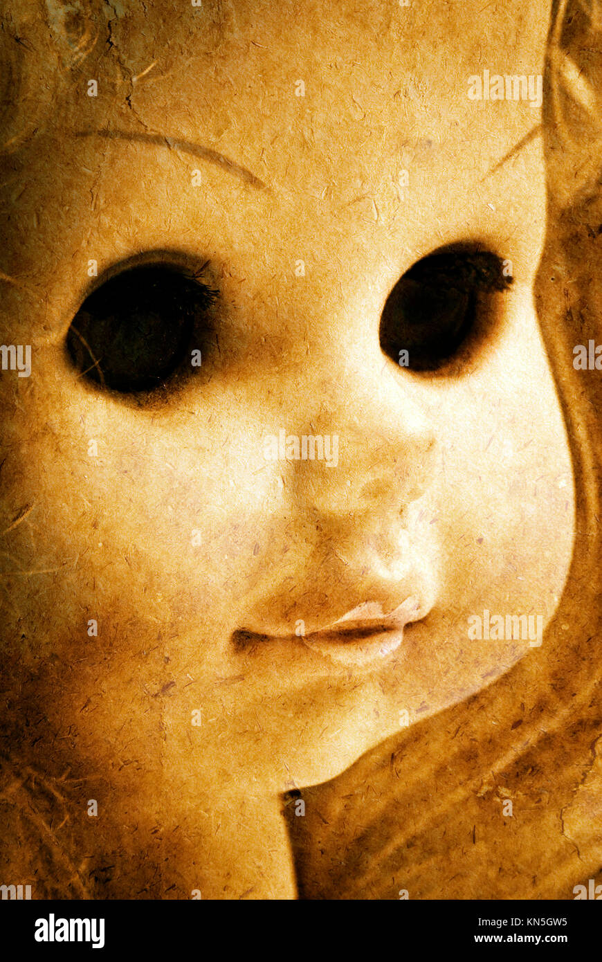 close up of a grunge horror doll Stock Photo