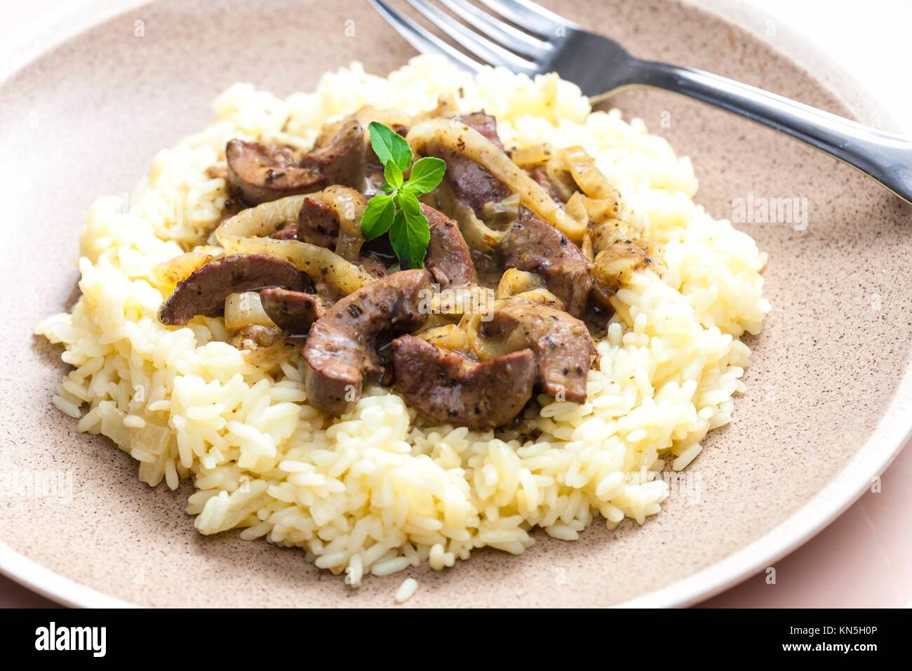 pork kidney with rice Stock Photo Alamy