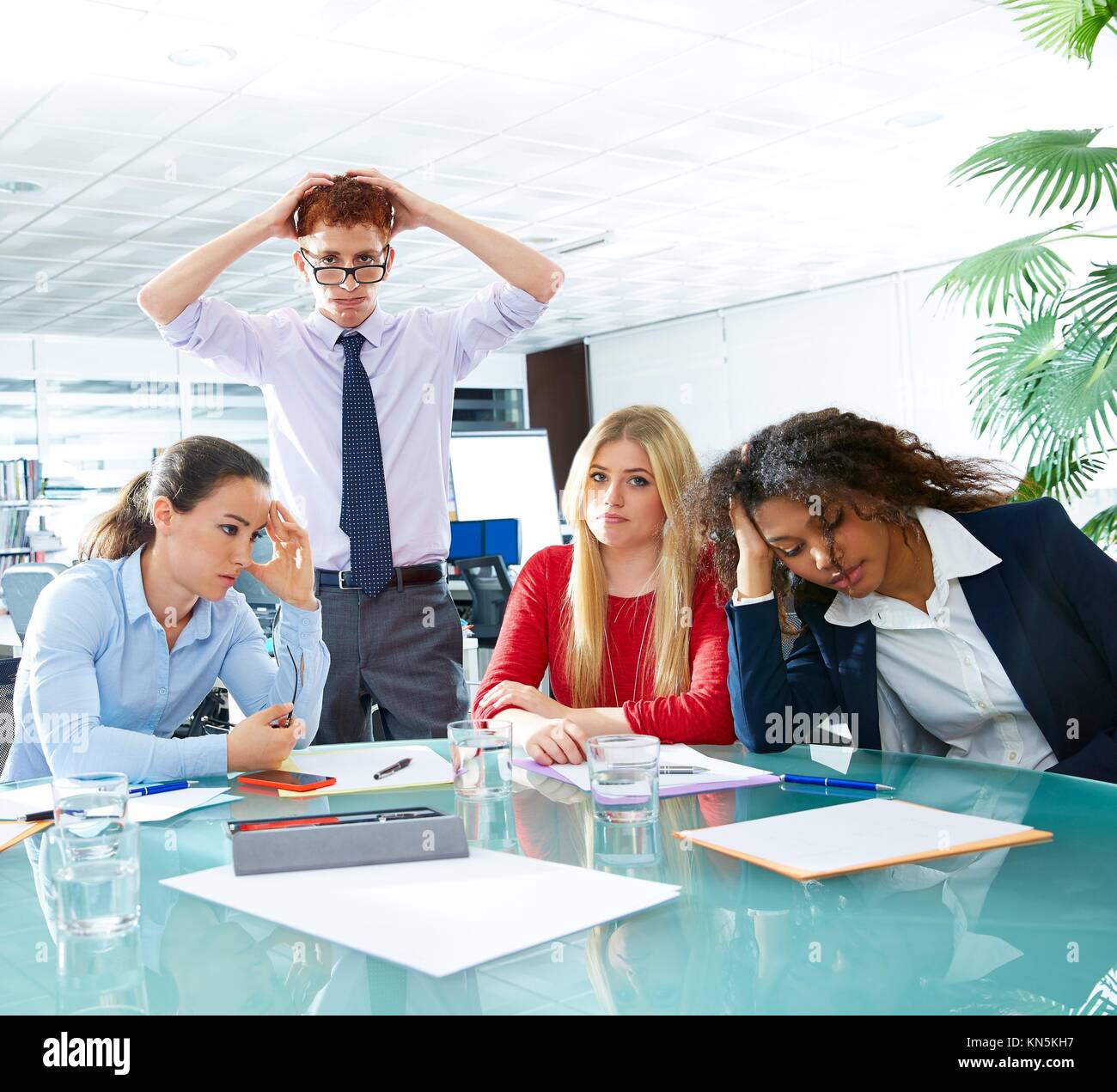 business meeting sad expression bad negative gesture young teamwork Stock Photo Alamy
