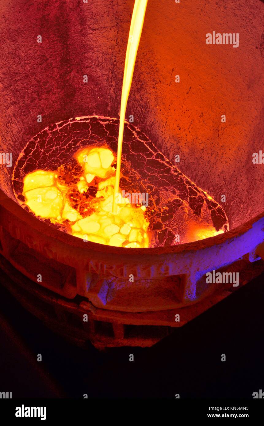 Liquid metal from blast furnace Stock Photo Alamy