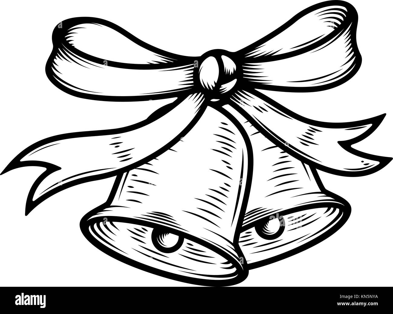 Christmas bells illustration Black and White Stock Photos & Images ...