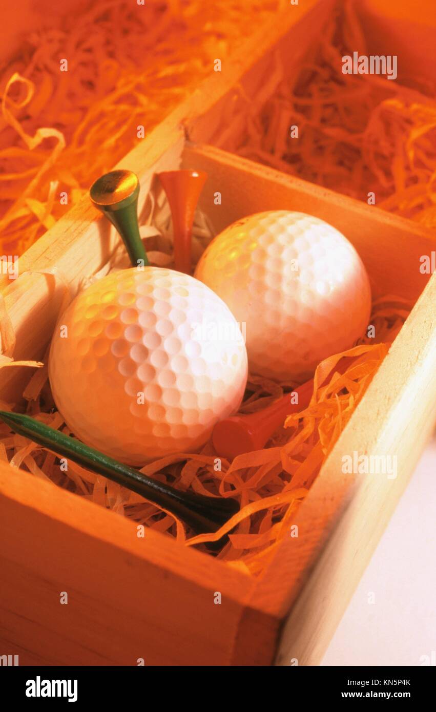 Golf balls & tees Stock Photo Alamy