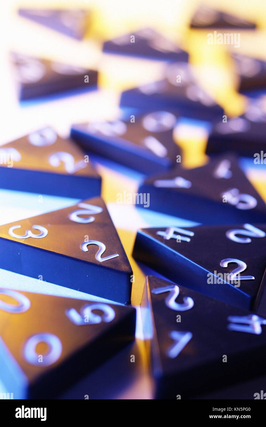 Triangular domino game Stock Photo Alamy