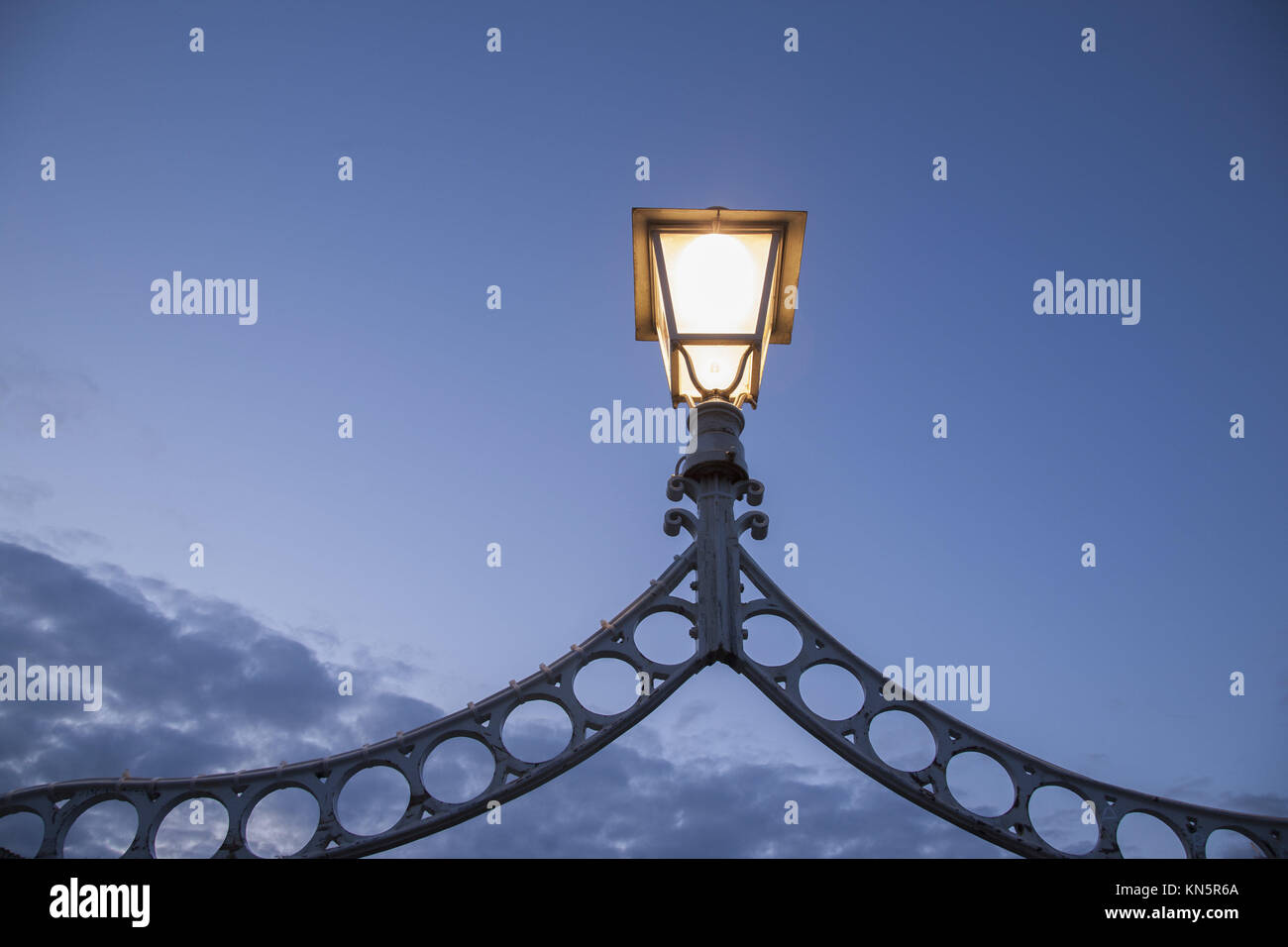 Illuminated Lamp on Ha'Penny Bridge, Dublin, Ireland Stock Photo Alamy