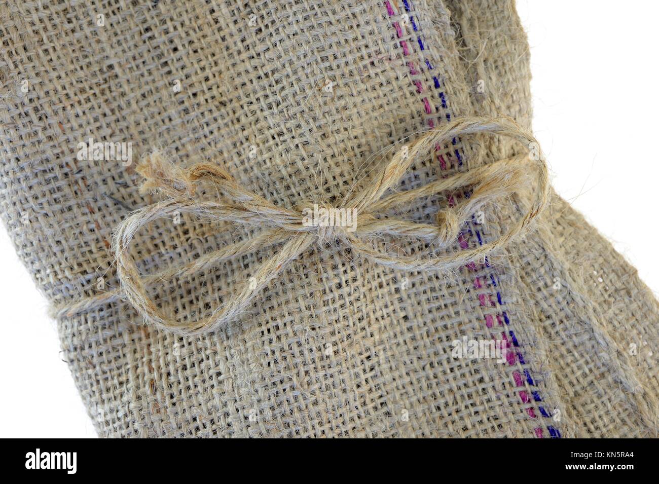 A close up shot of a hessian bag Stock Photo Alamy