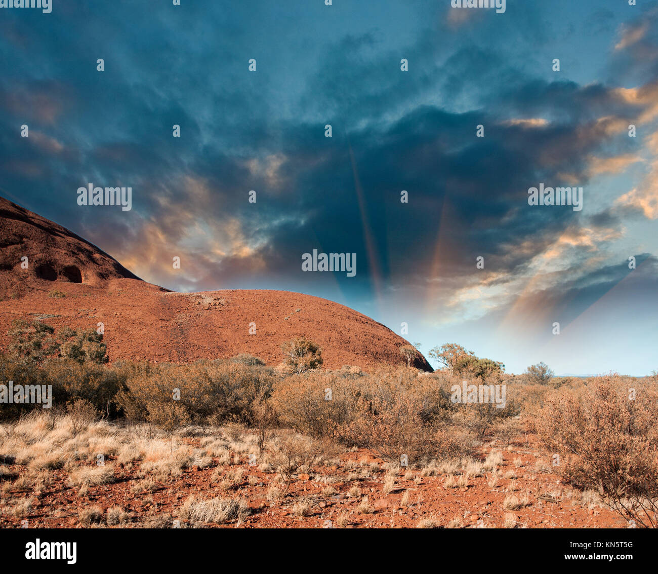 Australian outback in hot winter sunshine. Stock Photo