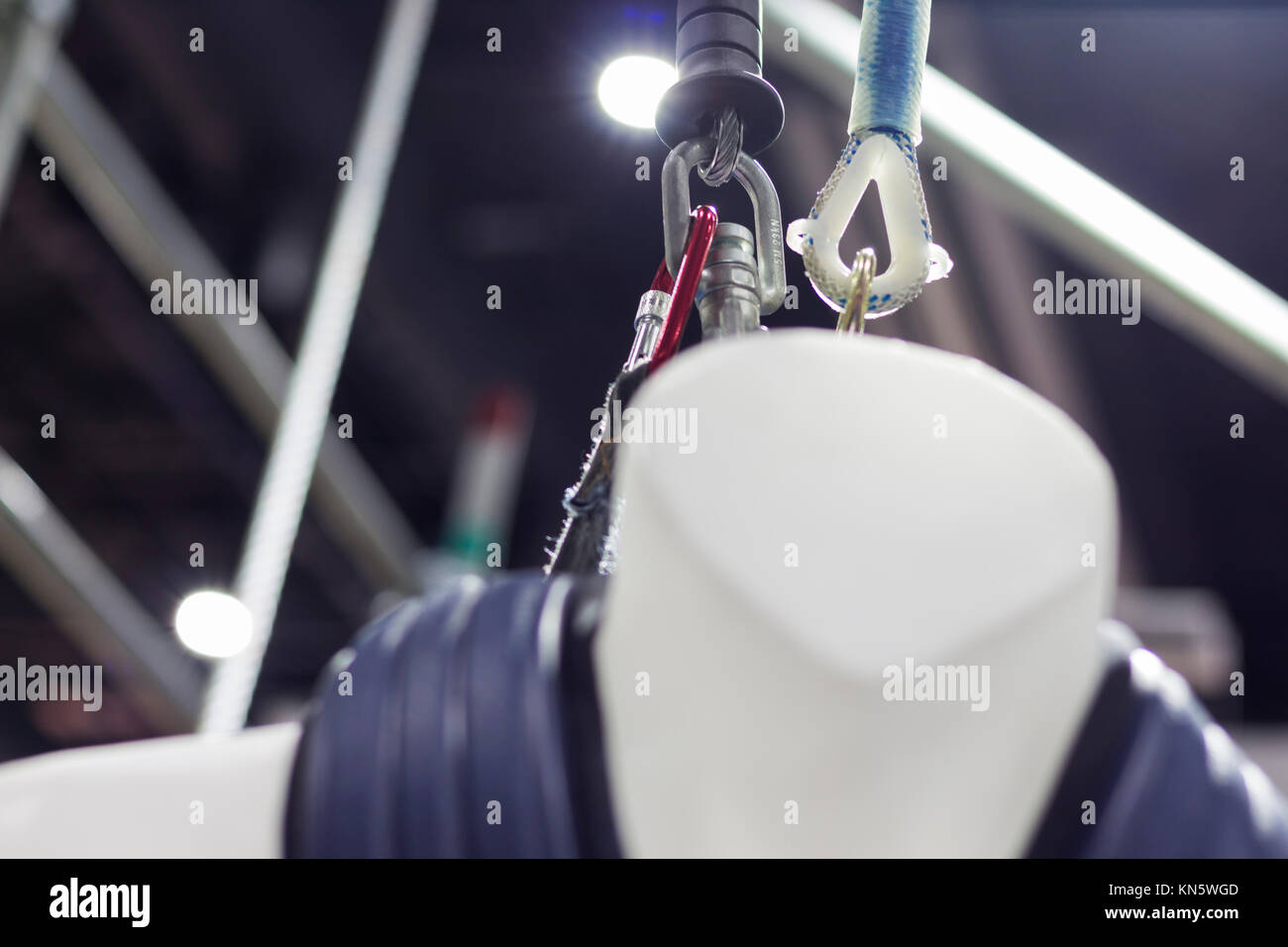 Carabiner for Climbing harness ;Quick Release ; Close up Stock Photo