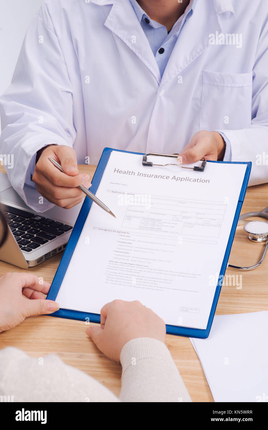 Healthy insurance Application. Medicine and health care concept Stock Photo