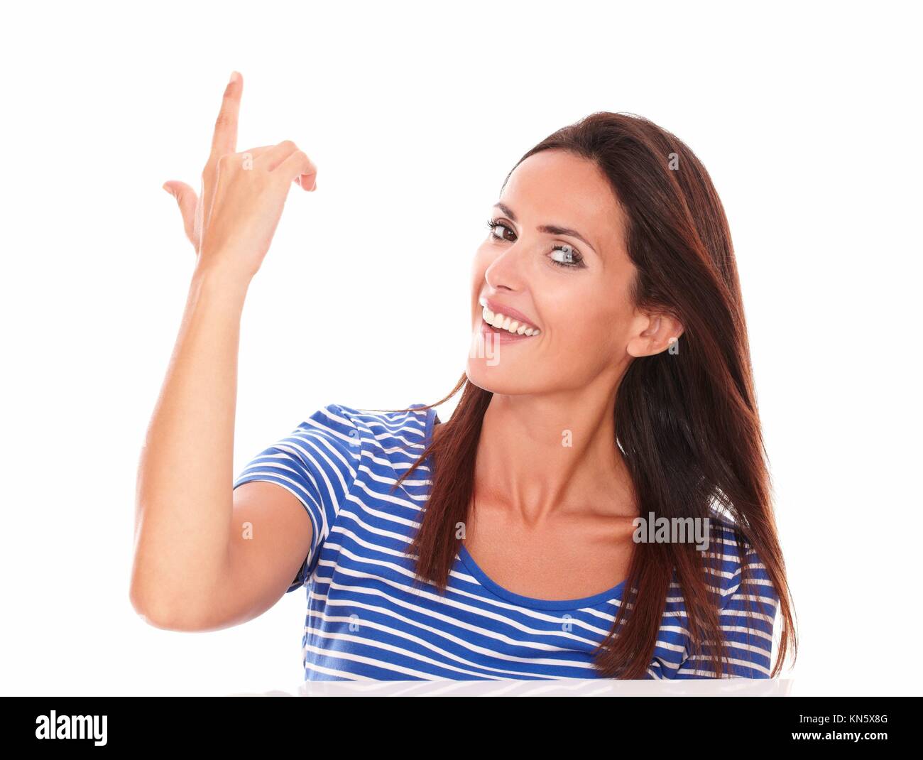 Woman pointing gun camera hi-res stock photography and images - Alamy