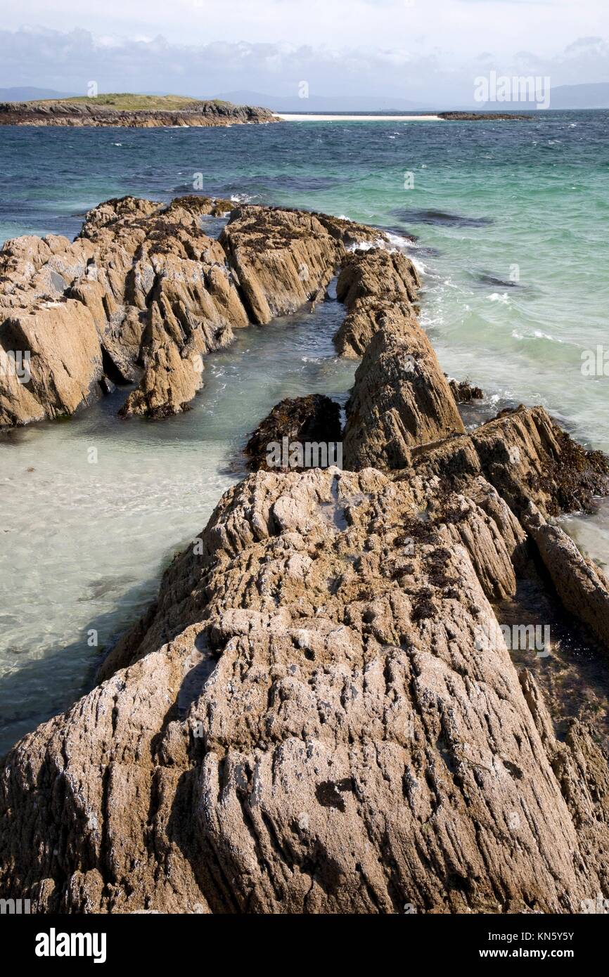 Traigh Ban; White Strand of the Monks; Beach; Iona; Scotland, UK. Stock Photo
