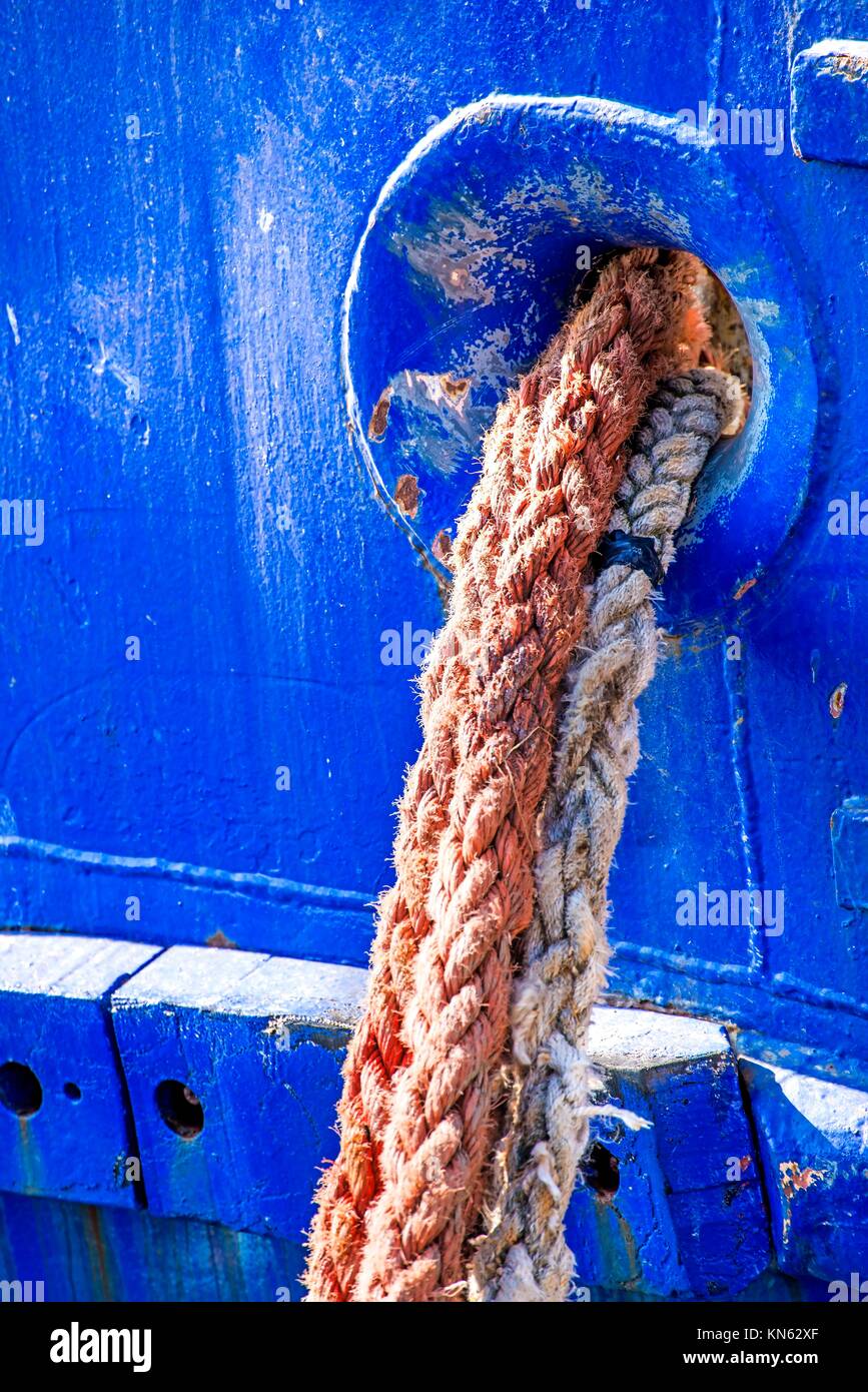 Mooring line of a trawler Stock Photo Alamy