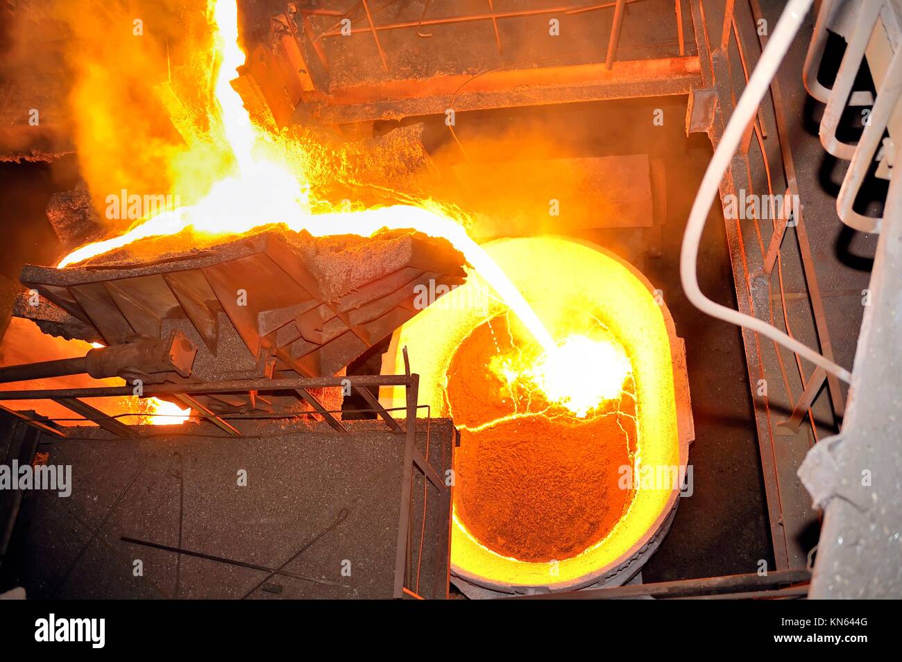 pouring molten steel Stock Photo - Alamy