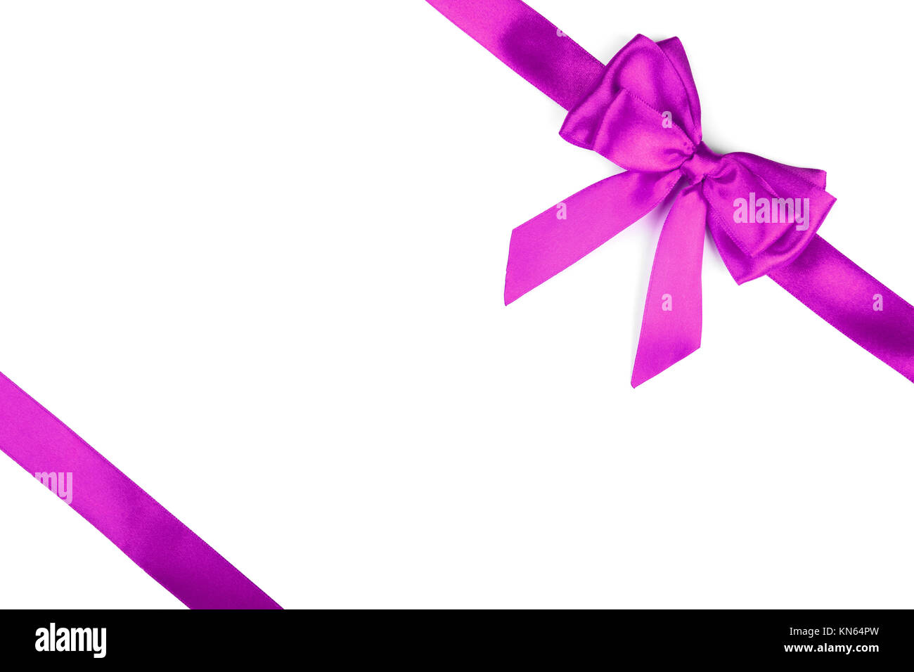 Purple ribbon with bow isolated on white background Stock Photo - Alamy