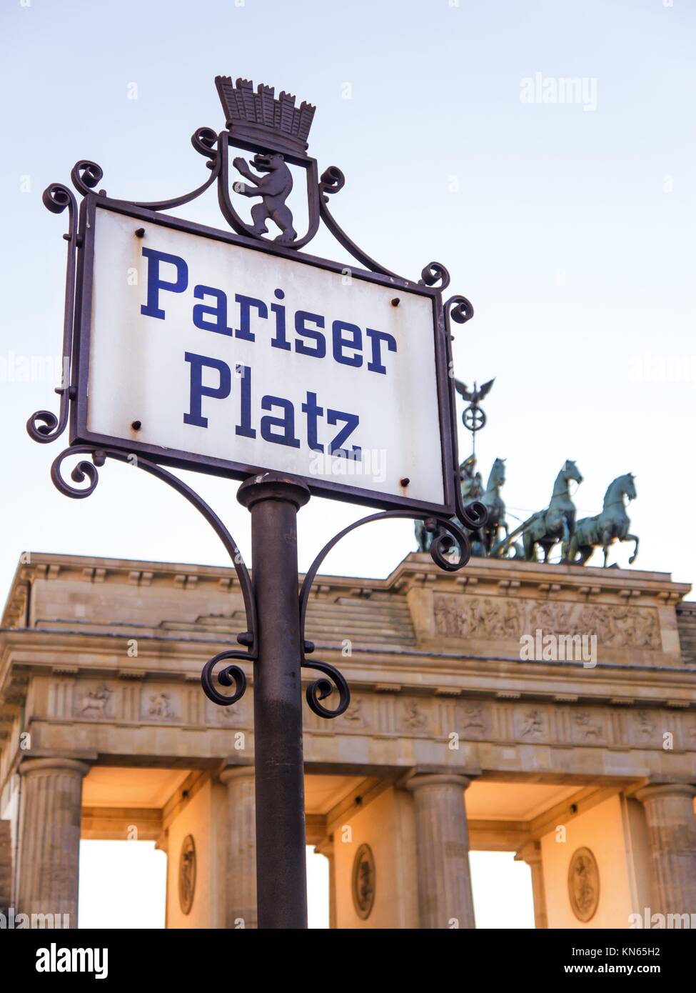 pariser platz in berlin with brandenburger tor. Stock Photo