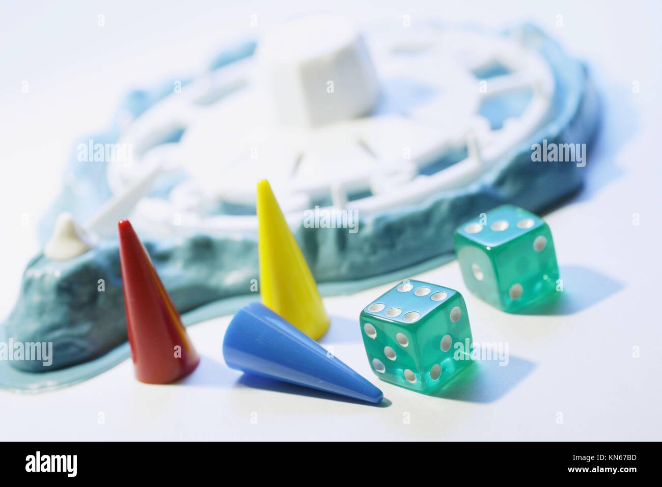 Dice and game pieces Stock Photo Alamy