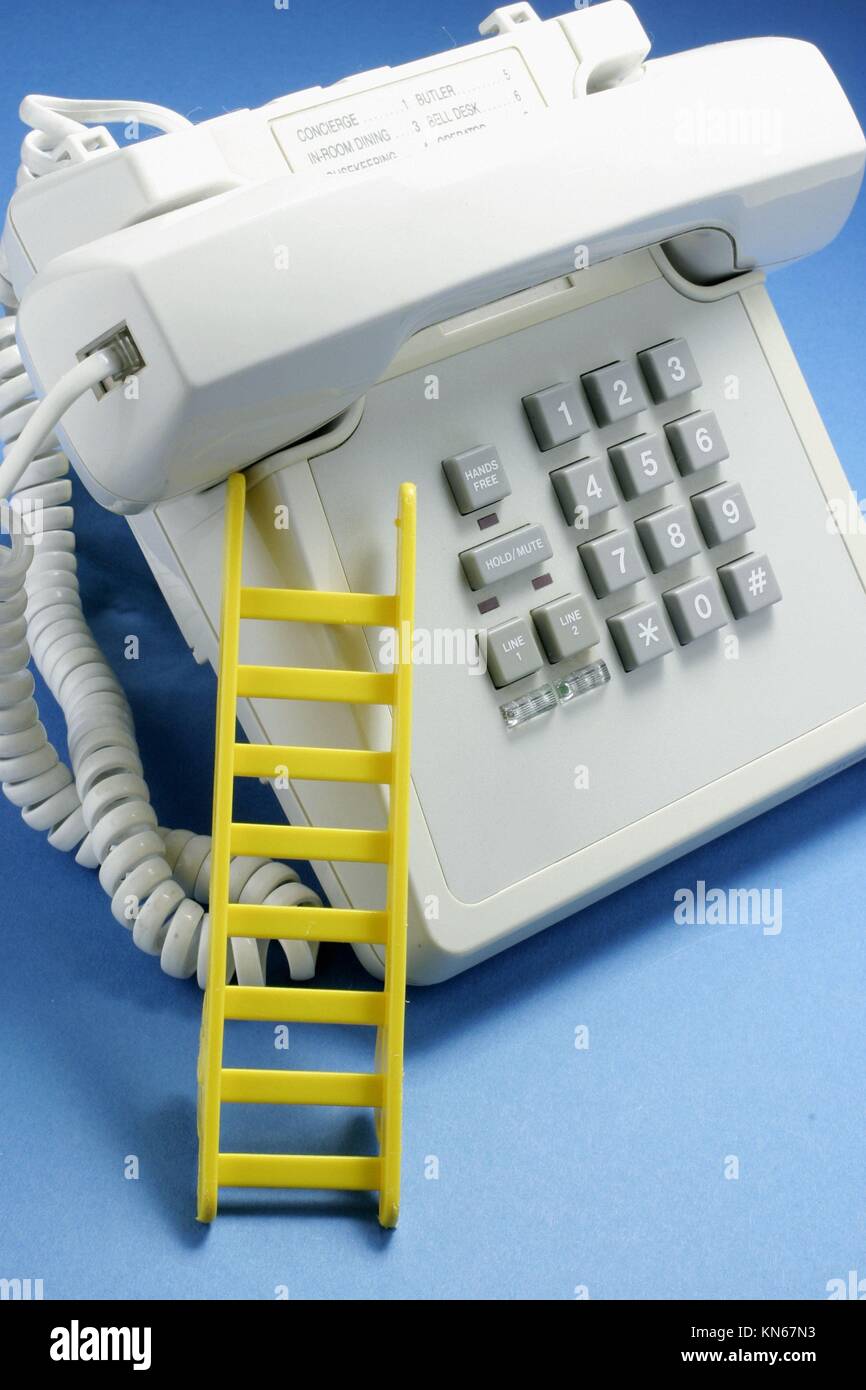 Telephone and ladder Stock Photo Alamy