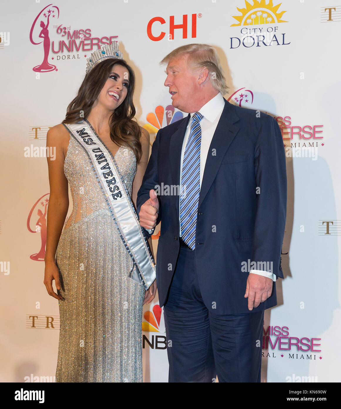 Doral Fl January Donald Trump Poses With Miss Universe