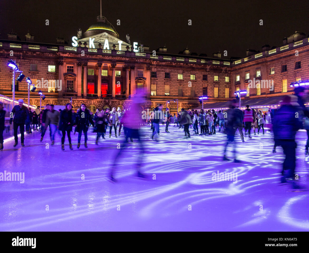 Skaters enjoying the ice rink at Christmas time at Somerset House Stock ...